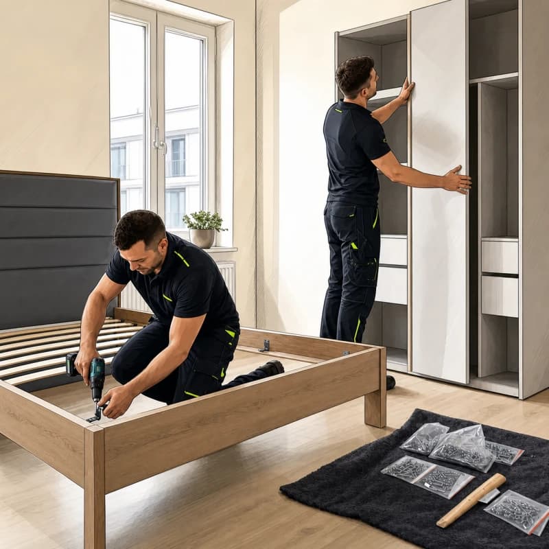 Möbelmontage im Zielland