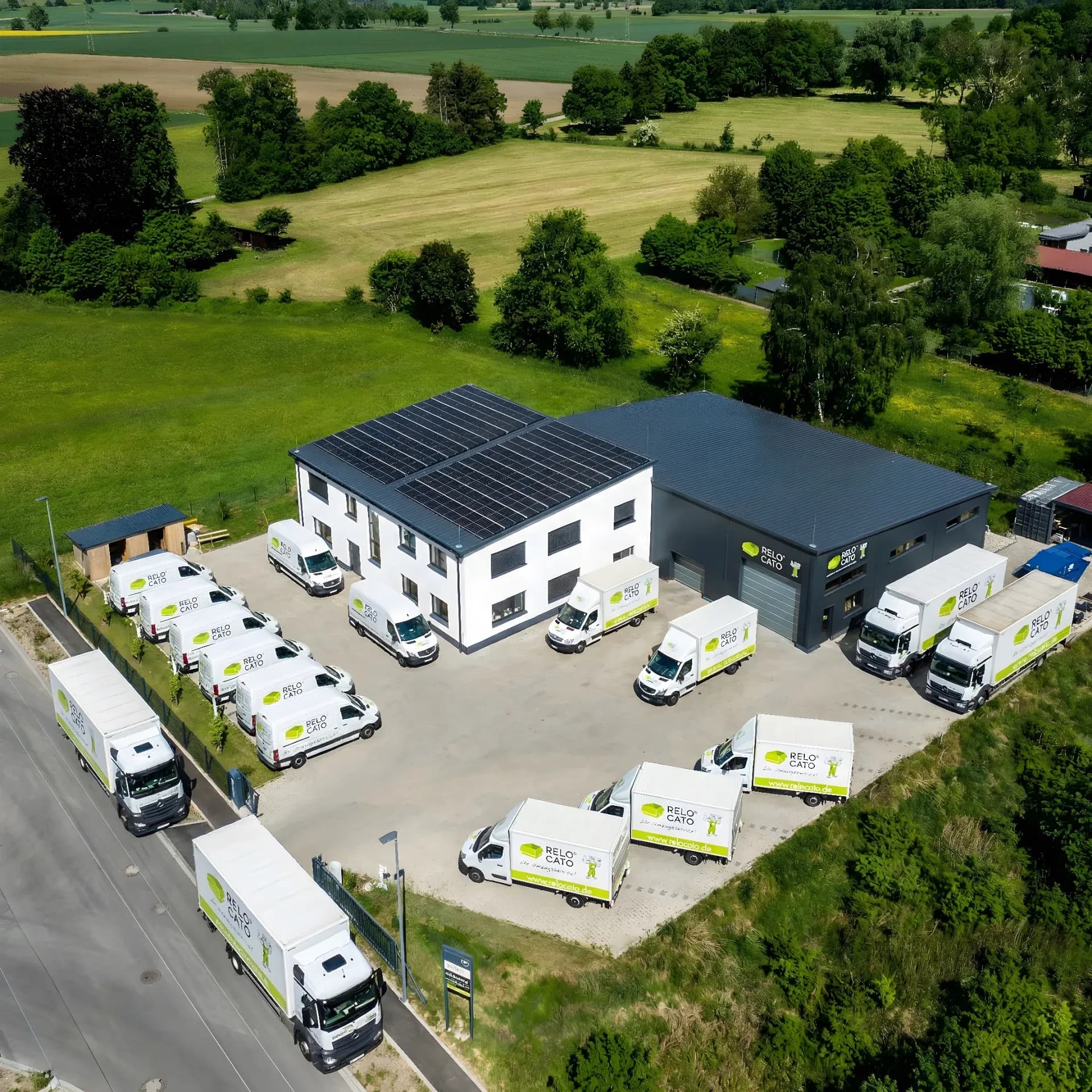 Betriebshof von Relocato Bielefeld mit dem Fuhrpark